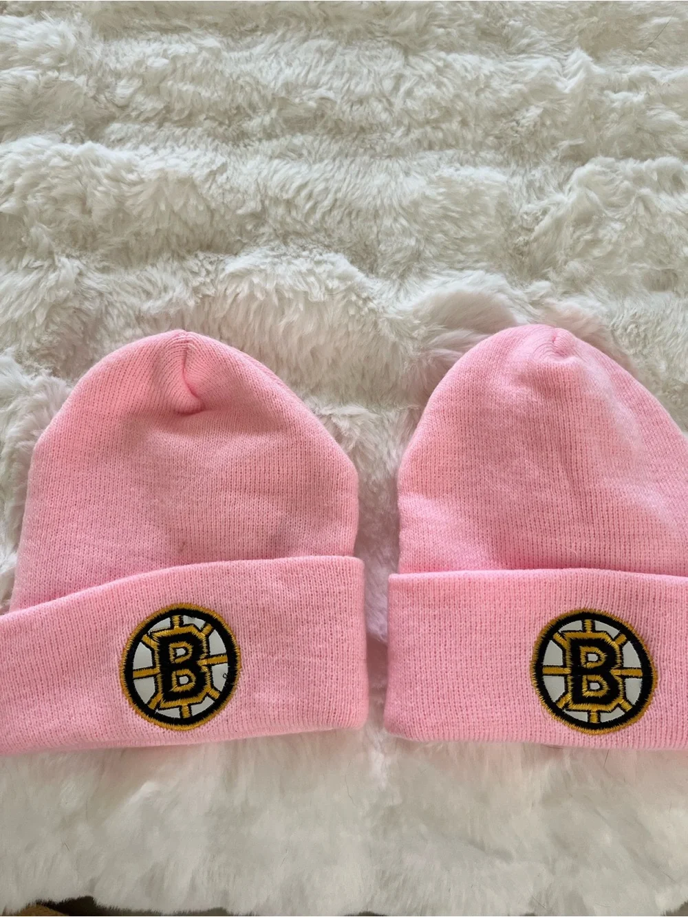 Pink Kids Beanie with Sports Patch - Twin Pack